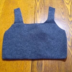 Everlane Women MEDIUM Cropped Tank Top DARK COZY STRETCH HEATHERED CHARCOAL NEW